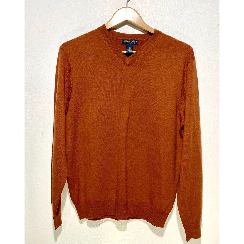Garret scott sweater extra fine merino wool orange accademia office preppy men M